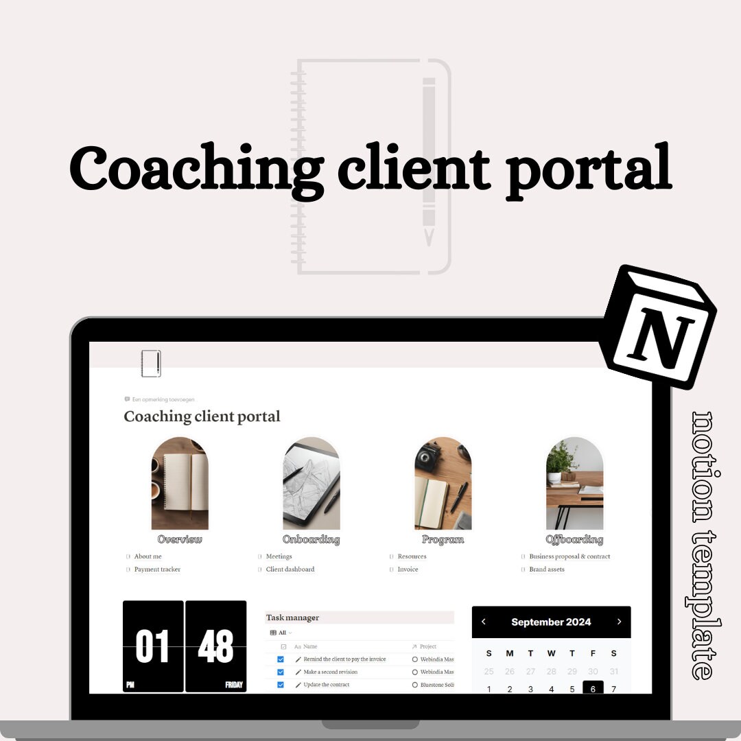 Notion Coaching Client Portal | Editable Notion Dashboard | Notion ...