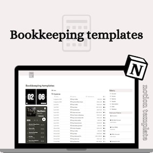 Notion bookkeeping template | Editable bookkeeping template | Income tracker | Expense tracking | Notion finance tracker