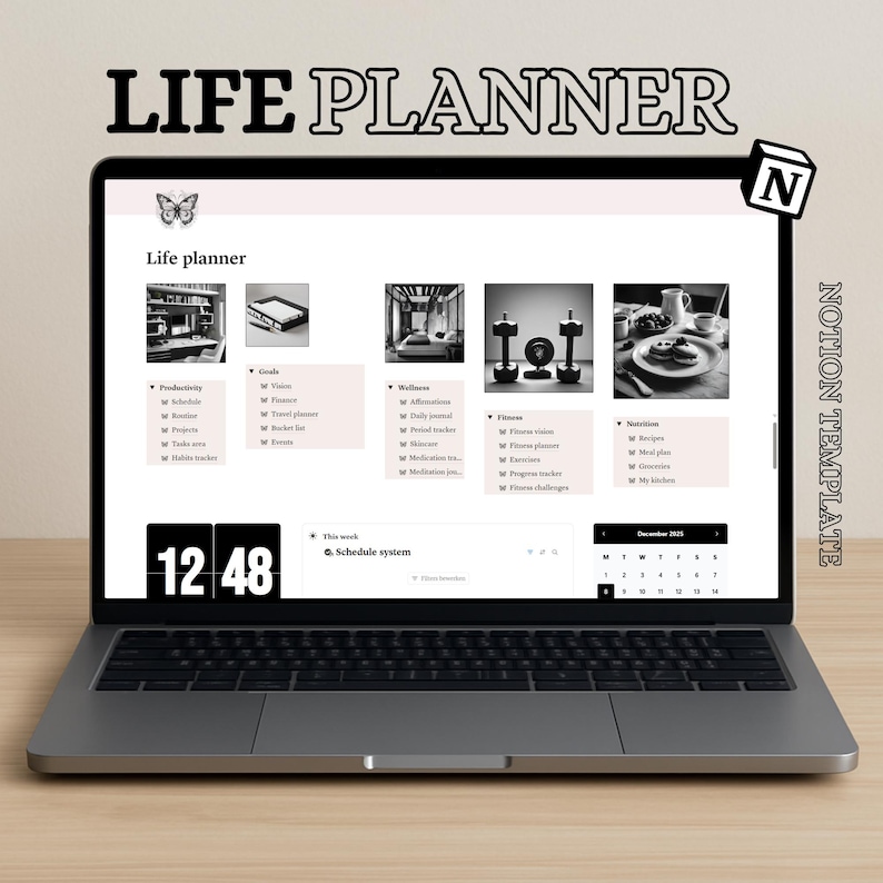 Notion Life Planner | All-in-one Template | Notion Dashboard | Editable ...