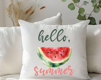 Watermelon Pillow Cover: Vintage Summer Decor, 18x18 Throw Pillow