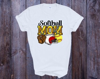 Softball Mom T-Shirt, Women's Sports Tee, Mother's Day Gift