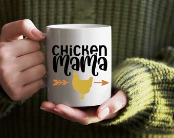 Chicken Mama Coffee Mug | Ceramic Tea Cup, Chicken Lover Gift