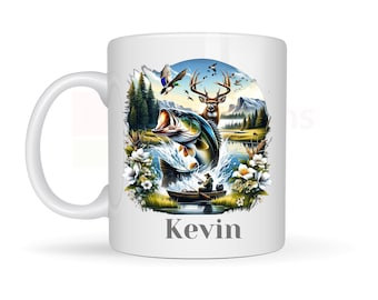 Personalized Hunting & Fishing Mug | Custom Name Gift