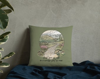 See Yourself New World Pillow, JW Gifts, Jehovah Witness, Home Decor, Enjoy Life Forever, Sage Green Background