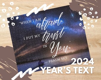 JW 2024 Years Text Jigsaw Puzzle, My Trust In You, Family Worship Project, Bible Verse Wall Art, Psalm 56, Jehovahs Witness Pioneer Gift