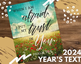 JW 2024 Years Text Jigsaw Puzzle, My Trust In You, Family Worship Project, Bible Verse Wall Art, Psalm 56, Jehovahs Witness Pioneer Gift