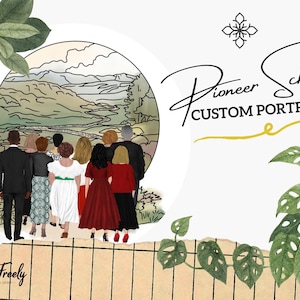 Pioneer School JW Gift, Custom Personalized Portrait Large Group up to 9 People, SKE Graduation, Full Time Servant, Elder Appreciation Gifts