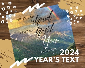 JW 2024 Years Text Jigsaw Puzzle, My Trust In You, Family Worship Project, Bible Verse Wall Art, Psalm 56, Jehovahs Witness Pioneer Gift