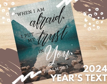 JW 2024 Years Text Jigsaw Puzzle, My Trust In You, Family Worship Project, Bible Verse Wall Art, Psalm 56, Jehovahs Witness Pioneer Gift