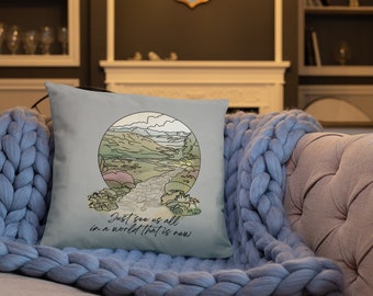 See Yourself New World Pillow, JW Gifts, Jehovah Witness, Home Decor, Enjoy Life Forever, Silver Gray Background