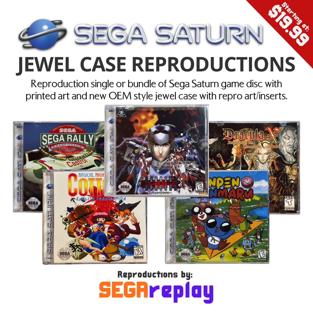 Sega Saturn Custom OEM Style Jewel Case - Single or Multi Disc Bundle ...