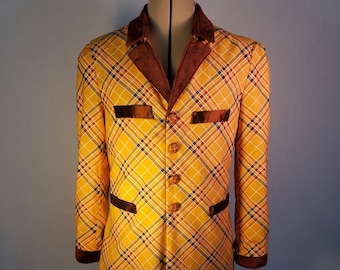 1920's golf suit costume leisure suit plaid jacket blazer knickerbockers Plus fours gaming outfit sports coat hunting outfit yellow brown