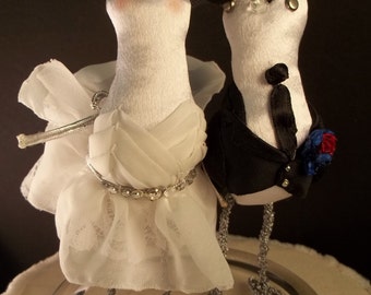 Custom Bird Cake Topper, Bride and Groom Figurine