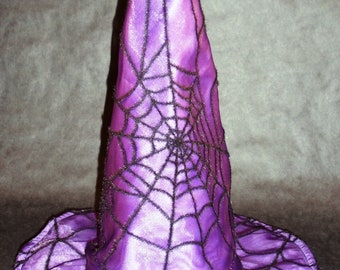 Witch Hat purple black spider web