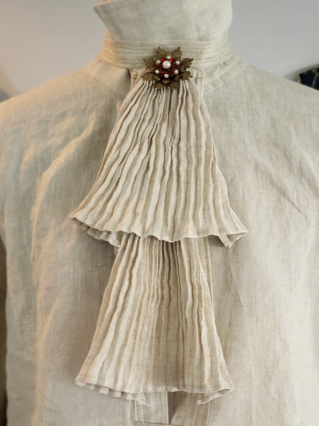 Jabot Neckwear Lace Pleated Gathered Neck Tie Ascot Cravat Etsy