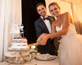 Custom Bird Cake Topper: Bride & Groom, Replica Dress