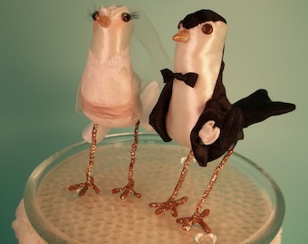 Personalisierter Vogel Cake Topper: Braut & Bräutigam, Spitze, Tulpe