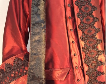 Louis XIV Jacket and Vest Justacorps and Waistcoat Costume Cosplay Halloween Wedding Groom Best Man Historical