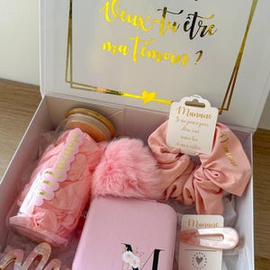 Coffret Personnalisé | Box Cadeau Témoin & Demoiselle d’Honneur | Demande de Témoin | Future Mariée EVJF Anniversaire | Idée Cadeau Mariage