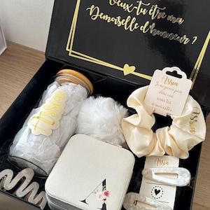Coffret Personnalisé | Box Cadeau Témoin & Demoiselle d’Honneur | Demande de Témoin | Future Mariée EVJF Anniversaire | Idée Cadeau Mariage