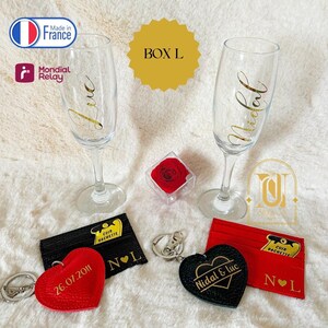 Coffret Cadeau Personnalisée pour Couple, Box personnalisée, Idée Cadeau Saint-Valentin, Souvenir romantique, Anniversaire Couple