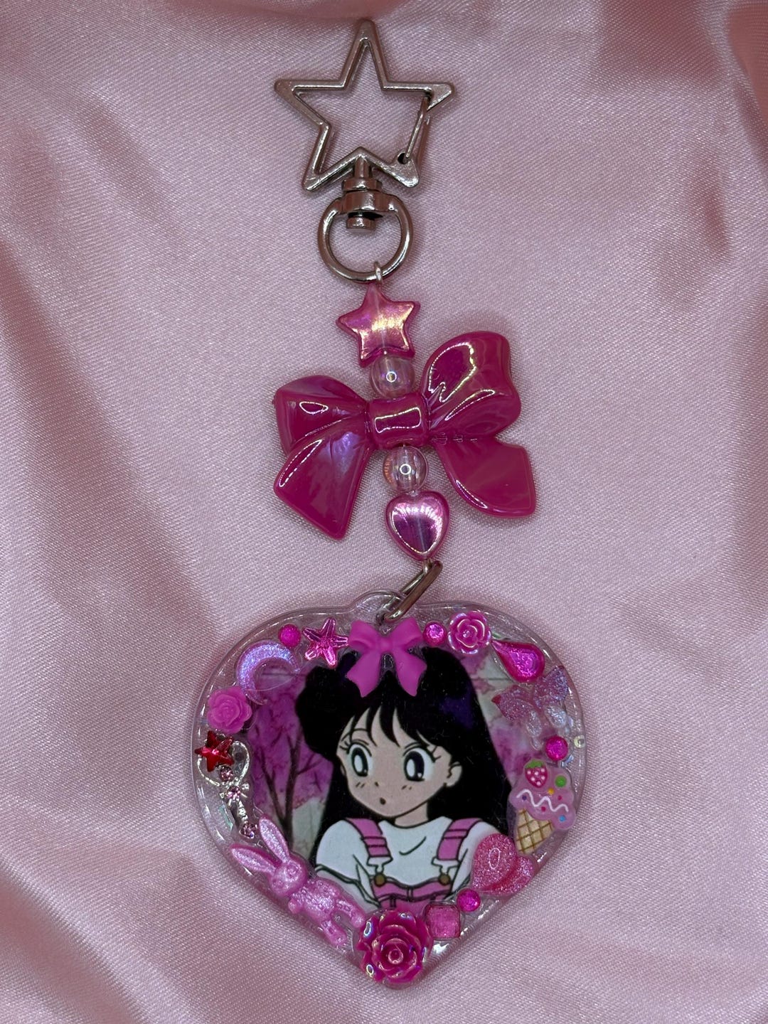Sailor Mars Sailormoon Heart Keychain - Etsy
