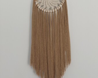 Colgante de pared " kaze" de la colección  Hikari. Macramé moderno, Arte en fibra, Atrapasueños. Minimalista. Contemporajeo