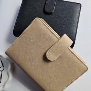 Pasta econômica A6 Pasta Saffiano com argolas | Método de capa Binder | Organizador de recheio de dinheiro | Sistema de envelope de dinheiro | A6 Agenda Pessoal Planner