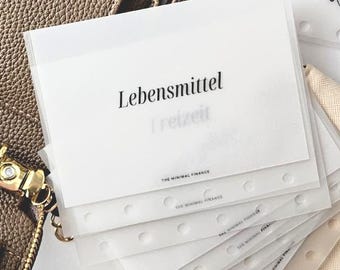 Sobres transparentes personalizados para dinero A7 (compatibles con carpetas de presupuesto A7 y métodos de sobres)