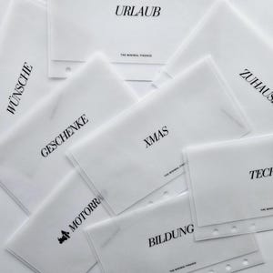 Sobres de efectivo A6 mate personalizables: ideales para el método de sobres y carpetas de presupuesto para rellenar con efectivo.