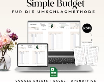 Budget template for Google Sheets & Excel | Cash stuffing envelope method | Household budget planner, digital budget planner, household budget