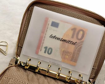 Sobres transparentes personalizados para dinero A7 (compatibles con carpetas de presupuesto A7 y métodos de sobres)