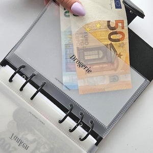 Personliga A6-pengakuvert utan dragkedjor – För kuvertmetoden, budgetpärm för kontantfyllning, A6-plånbok, A6-pärm med dragkedja