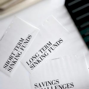 Conjunto de paneles de aglutinante transparente A6 (3 piezas), planificador de presupuesto con método de sobre en efectivo, accesorios de planificación financiera, panel minimalista