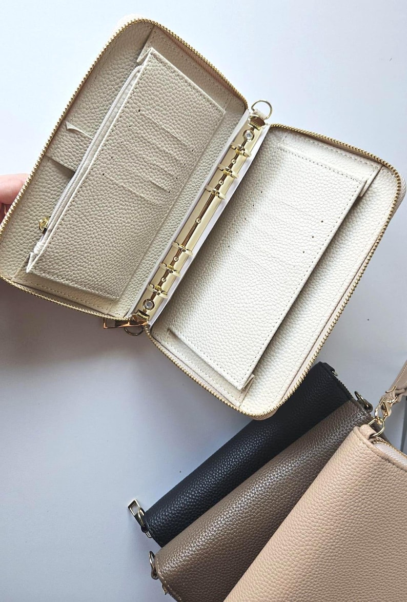 Compact Zipper Binder A6 Budget Wallet PU Leather | Cash-stuffing ...
