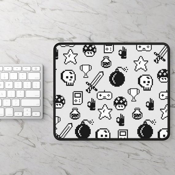 Retro Gaming Mouse Pad Retro Gaming Symbols Mouse Pad Old School Gaming Mouse Pad Unique Desk Accessory Etsy