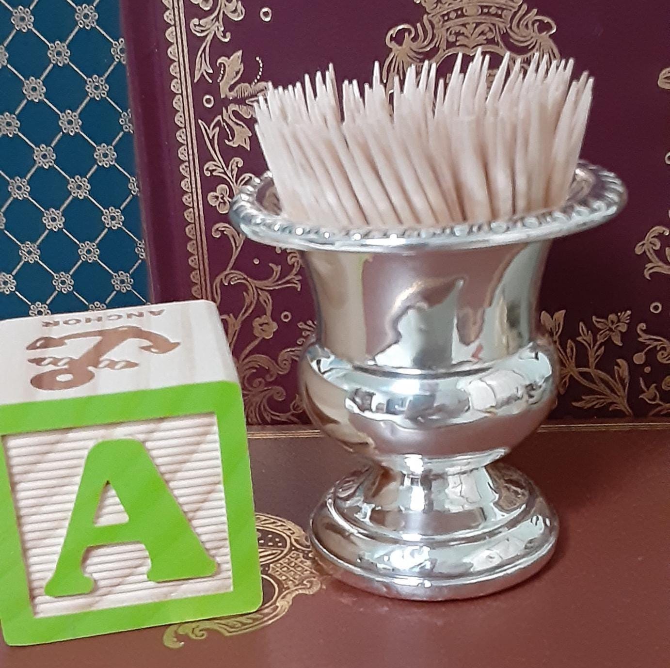Vintage Sterling Silver Toothpick Holder - Etsy