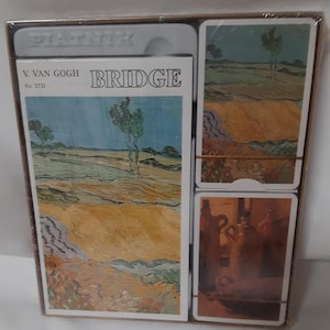 NEW Piatnik Van Gogh Bridge Card Set 2 Sealed Card Decks Score Pad Van Gogh Wheat Field Made in Austria Bridge Card Game Cards Score Pad