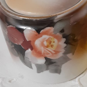 1940s Noritake Mustard Pot Jelly/Jam Porcelain Condiment Mustard Pot Jar Spoon Green Stamp Small Mustard Holder Mustard Pot Floral Design