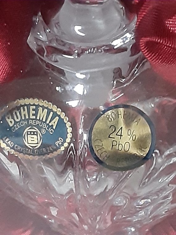 Bohemia Czech Crystal Perfume Bottle with Fan Stopper, Original Box View 4