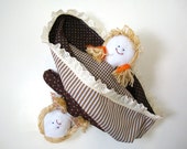 Topsy Turvy Handcrafted Doll OOAK Happy Face Sad Face Cloth Doll Flip Flop Rag Doll Reversible Ragdoll Turnabout Upside Down Blonde Hair