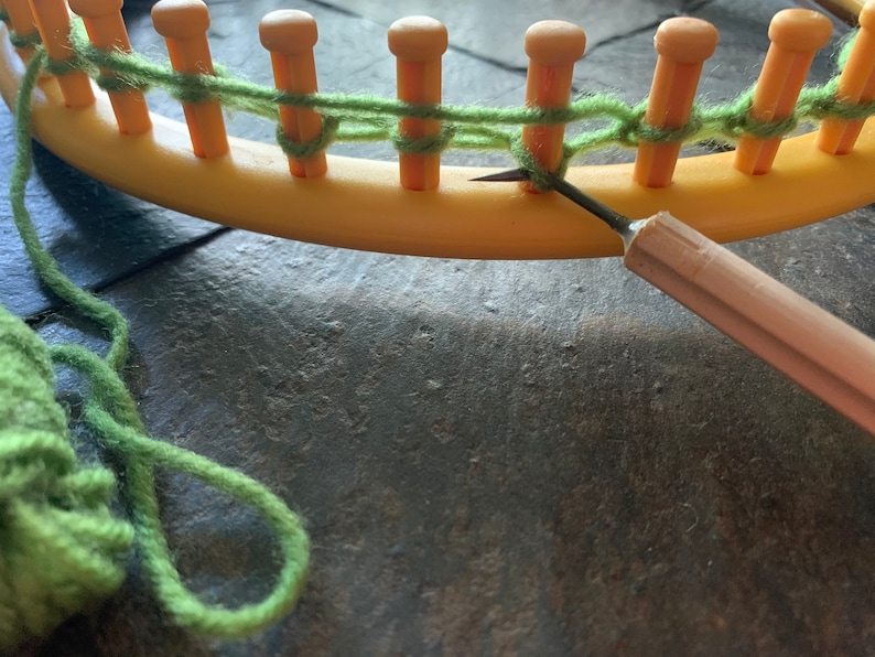 Sock Loom Hook. Bamboo Handle Loom Knitting Hook 11 mm K-H .45 inch Large Loom Hook with Knob End Corking Hook or Knitting Nancy Hook