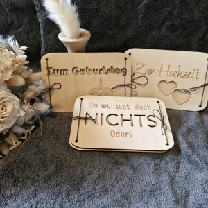 Geschenkkarte aus Holz verschiedene Varianten