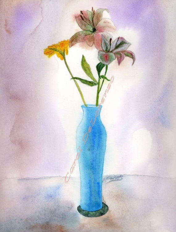 Items similar to Watercolor Painting Floral Art, Floral Painting