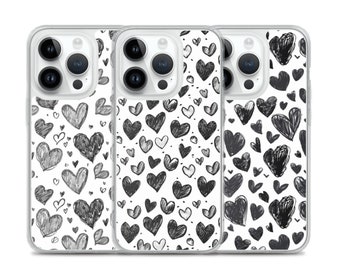Cute Black Hearts Phone Case