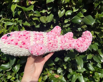 Handmade Crochet Whale Shark Pink Patterned