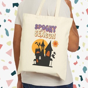 Halloween Tote Bag, Spooky Halloween Bag, Fall Tote Bag, Haunted Tote Bag, Trick Or Treat Bag, Halloween Candy Bag, Shopping Bag