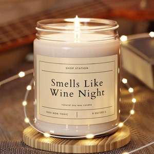 Smells Like Wine Night, 9 oz geurkaars, grappig kaarscadeau, kaars wijnliefhebber, grappig tantecadeau, grappige geheime kerstkaars