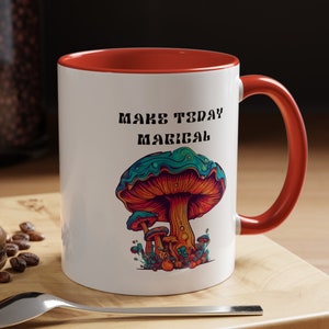 Mushroom (11, 15oz) Mug, Mushroom Mug, Psychedelic Coffee Mug, Uplifting Mug, Mushroom Tea Cup, Hipster gift, Hippie Gift