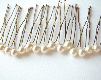 15 Swarovski 6mm Pearl Bridal Hair Pins